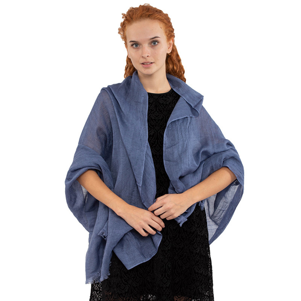 Kiton Scarf Women size 216X90 Sky Blue